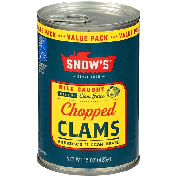 Snow's Wild Caught Chopped Clams, Shelf Stable Can, 15oz