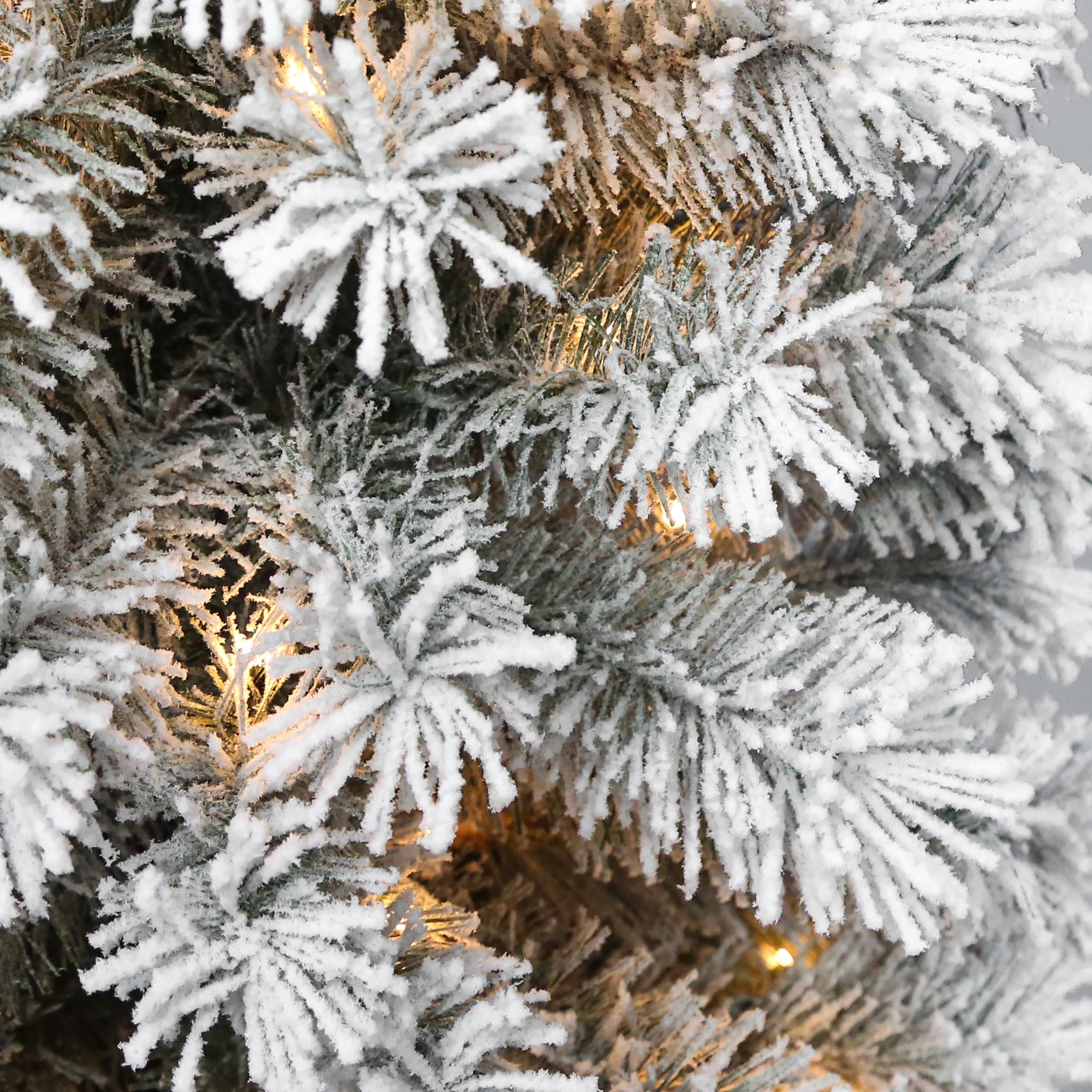 7 Foot Colorado LED Flocked Christmas Tree Display