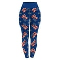 thumbnail image 3 of MKLEKYY Leggings estampados del Día de la Independencia para mujer, mallas deportivas de cintura alta para entrenamiento, correr, pantalones de yoga con realce, 3 of 3