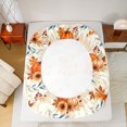 thumbnail image 4 of Manfei Thanksgiving Print Fitted Sheet Queen,Vintage Halloween Bedding,3-Piece,1 Fitted Sheet and 2 Pillowcases, 4 of 6