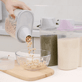 thumbnail image 3 of Contenedores herméticos de almacenamiento de alimentos secos, dispensador de contenedores de plástico sin BPA con pico vertible, taza medidora para cereales, harina y suministros para hornear, incluye un batidor de acero inoxidable Vhermosa CPB-DE-WX419-6, 3 of 5