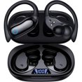 thumbnail image 1 of Auriculares inalámbricos 96 horas de reproducción Bluetooth IPX7 resistentes al agua Estéreo Graves Ganchos para las orejas Micrófono integrado Pantalla LED para deportes Entrenamiento Correr, 1 of 7