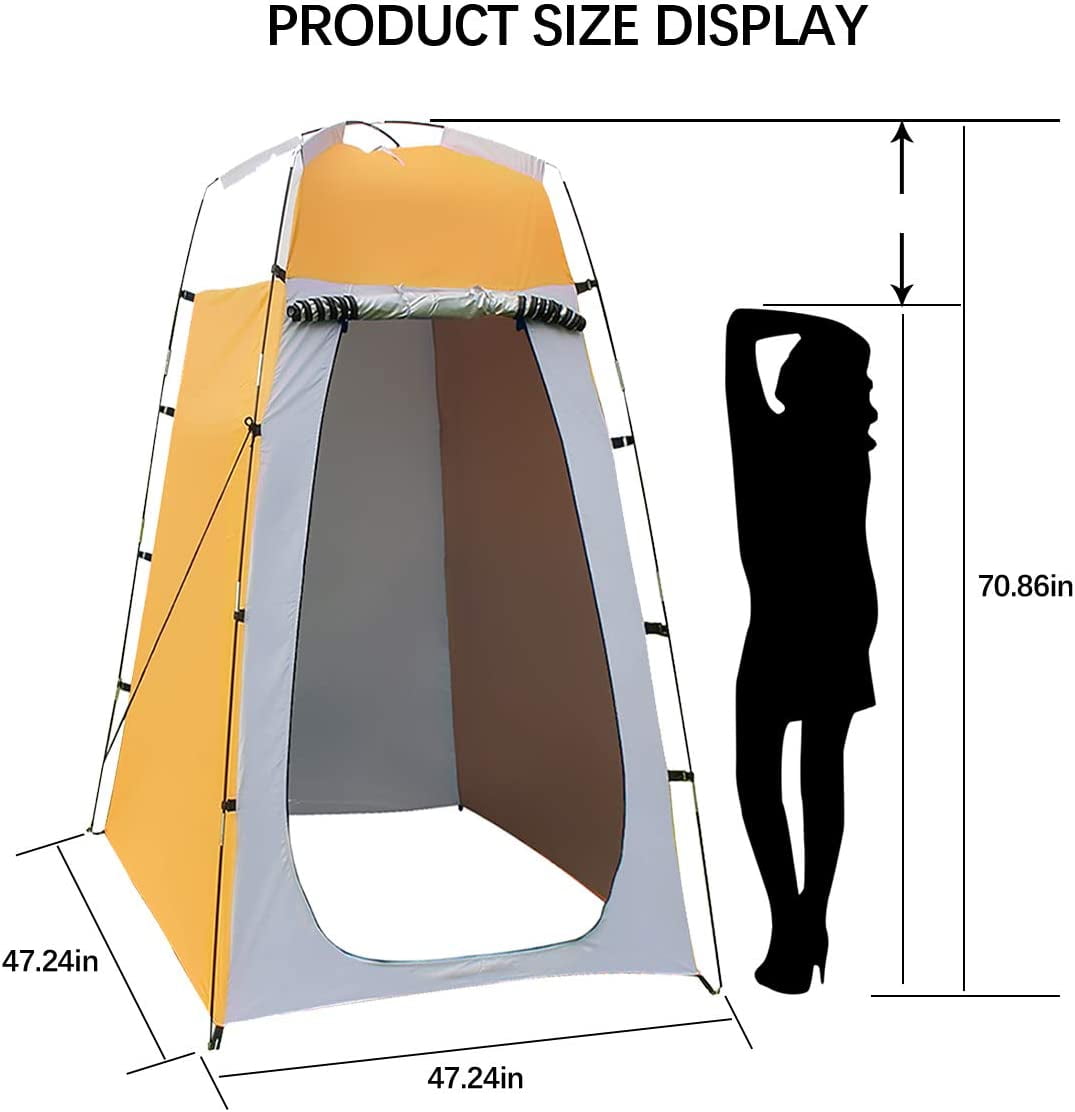 Quick Set Up Shower Tent - Waterproof Dressing & Privacy Tent for Camping and Beach - Portable Changing Room Shelter Canopy with Tent Pegs, Poles, Ropes, and Storage Bag - 47.24X47.24X70.87 Inches