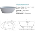 thumbnail image 2 of Holaki 59 inch Stone Resin Freestanding Bathtub,Gracefully Thin Edge Egg Shaped Freestanding Tubs, Overflow and Pop-up Drain Included,Solid Surface Soaking Bath Tub,Stand Alone Tubs,White, 2 of 8