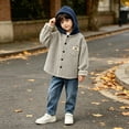 thumbnail image 7 of Toddler Boys Striped Hooded Sweatshirts Oversized Button Down Jackets Fall Cute Casual Long Sleeve Preppy Sweater with Pocket, 7 of 7