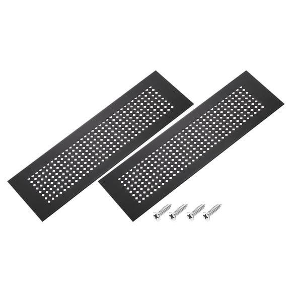 Cubierta de ventilación de aire para puerta Uxcell, cubierta de rejilla de ventilación de aluminio para armario, 18 x 3 pulgadas, negra
