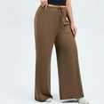 thumbnail image 4 of Ixbnca Women's Plus Size Pants High Waist Wide Leg Yoga Pants for Women Drawstring Comfy Lounge Trousers, 4 of 6