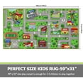 thumbnail image 4 of Kid Rug Carpet Green Car Road City Life Traffic Road Kids  Carpet Playmat Non Slip Washable City Map Track Carpet  Area Rug for Kids Room Bedroom and Classroom,2'7" x 5', 4 of 7