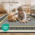 thumbnail image 4 of ODIKA 3'x5' Washable Accent Rug Cow Spotted Print Mosaic Patchwork Border Geometric Blocks Pick for Bedside, Nursery Room, Pet Friendly & Non-Shedding, 4 of 7