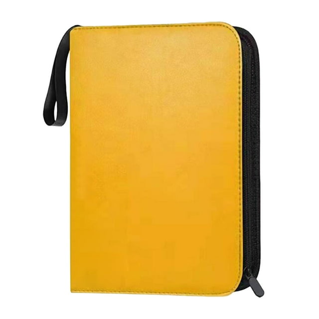 Classeur Durable à 400 Pochettes pour Cartes, Organisateur, Support, Contenant à Fermeture Éclair, Pochettes de Rangement, Jaune