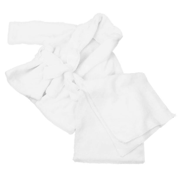 Newborn Bathrobe Pure Cotton Thickened Baby Photo Bathing Suits Photo Garment (White Suitable for 0-1 Month Baby)