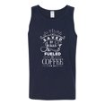 thumbnail image 2 of Wild Bobby Saved By Jesus Fueled By Coffee Inspirational/Christian Men Graphic Tank Top, Navy, X-Large, 2 of 5