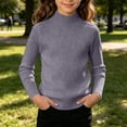 thumbnail image 2 of Ashirexll Girls Long Sleeve Shirts Ribbed Mock Neck Knit Pullover for Little Girls Fall Winter Layer 0-12 Years, 2 of 7