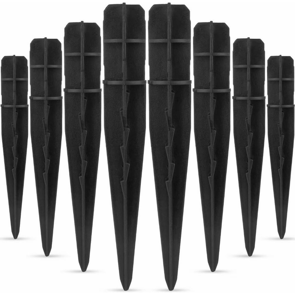 8 Pcs Plastic Ground Spikes Stakes 5inch Tall for Solar Pathway Lights