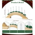 thumbnail image 4 of Lewondr Christmas Swedish Candelabra, 7 Taper Flameless Candles with USB Powered, Wooden Christmas Window Candle Bridge Light with Pine for Xmas Decoration Wedding, Wood, 4 of 7