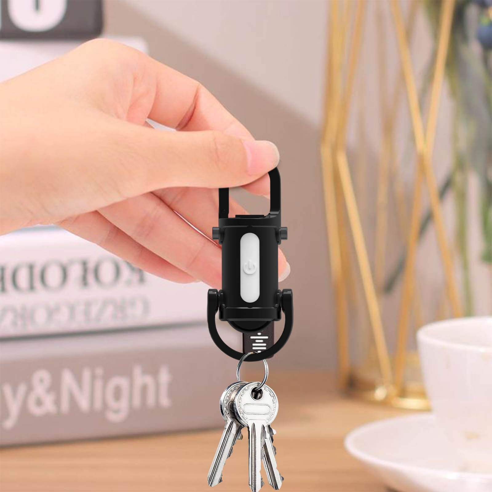 Lunxisen 2 Pcs Christmas Gift Keychain Flashlight LED Lighting for Emergency Power Outage Survival Gear Outdoor Camping Hiking Car Accessories