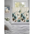 thumbnail image 3 of Teal Tulip Butterfly Living Room Curtains 2 Panel, Turquoise Floral Farmhouse Beige Cafe Window Treatment, Farmhouse Bedroom Bathroom Kitchen Curtains Drapes 104"x45", 3 of 6