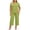 Green, variant on Plus Size Two Piece Set for Women Notch Neck Short Sleeve Top and Cropped Pants Soft Summer Lounge Travel Outfit Set