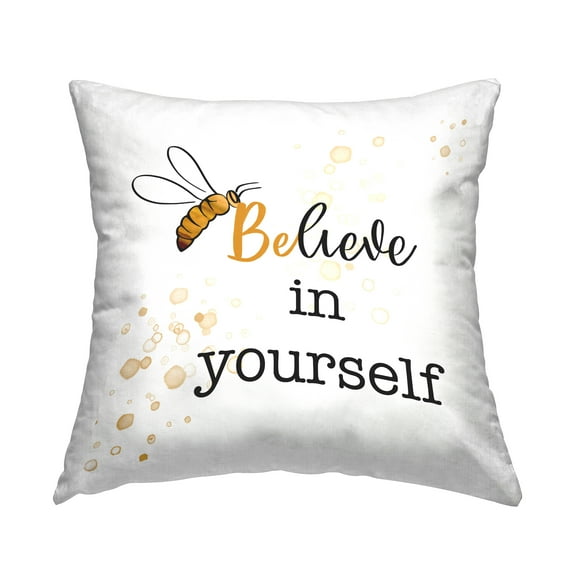Stupell Industries Believe In Yourself Phrase Square Decorative Printed Throw Pillow, 18 x 18