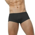 thumbnail image 3 of Gubotare Men Boxer Briefs Men's Pure Silk Briefs String Panties Soft Pouch Smooth Healthy Basic Bikini Breathable Underwear,Black M, 3 of 4