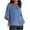 Sky Blue, variant on Timegard Tops for Women Notched V Neck 3/4 Sleeve Side Split Summer Casual Solid Color Loose Tops Tee