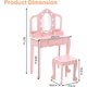 thumbnail image 2 of Lighted mirror para niños vanity-little girls' makeup mesa y stool con tri-fold mirror cajón y almacenamiento grid para 3-9 year-old girls in rosa, 2 of 6