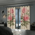 thumbnail image 6 of Lfeey Vintage Pink Flower Print Blackout Curtains, Grommet Curtains for Girls Bedroom Living Room Decor, 52x84 inch, 2pcs, 6 of 6