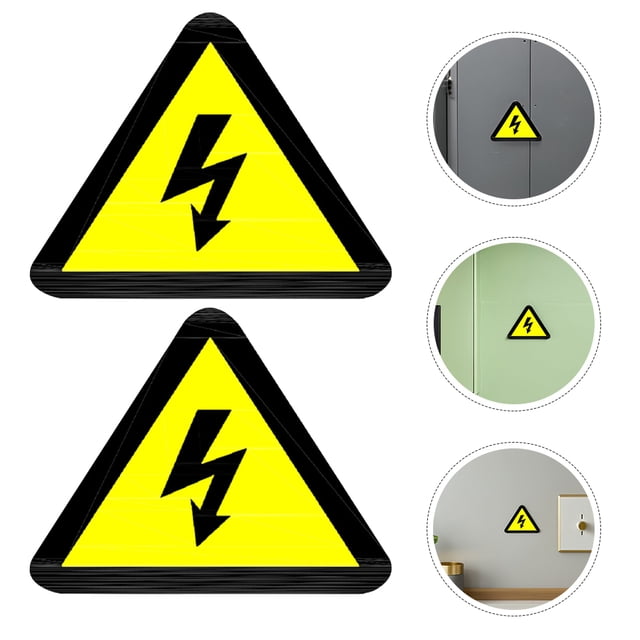 COSMOBETTY 100Ud Señal De Precaución Choque Eléctrico Adhesiva Amarillo Para Uso Industrial Y Doméstico