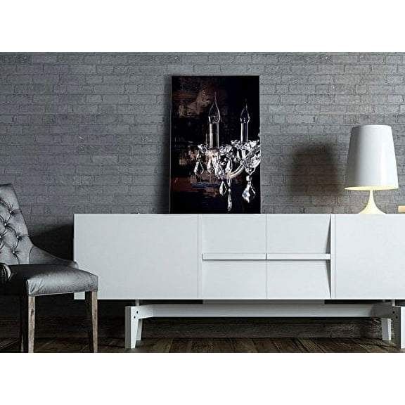 wall26 Canvas Print Wall Art Clear Chandelier Silhouette on Abstract Background Decorative Lights Digital Art Modern Art Chic Relax/Calm Multicolor for Living Room, Bedroom, Office - 24"x36"