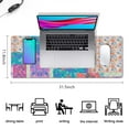 thumbnail image 5 of Long Mouse Pads for Desk,Bohemian Pioneer Flower Patchwork Desk Mats on Top Of Desks, Desk Mouse Pad Extra Large with 3mm Non-Slip Base and Stitched Edge for Gaming,Office,Work,Home 31.5"x11.8", 5 of 6