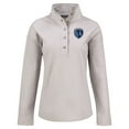 thumbnail image 2 of Women's-Cutter & Buck  Gray Sporting Kansas City Hunts Point Eco Textured Fleece Recycled Quarter-Snap Pullover Top, 2 of 3