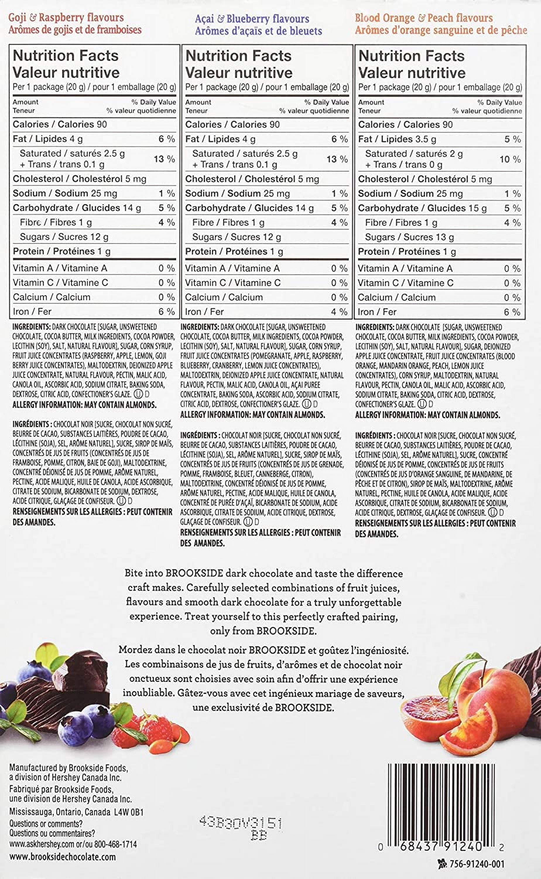 Brookside Dark Chocolate Covered Fruit (40 Count Variety Pack)z, 0.7 ounces