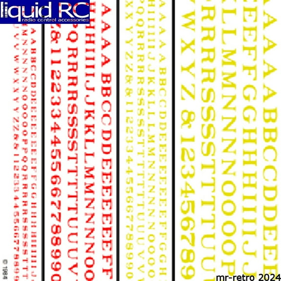 Woodland Scenics Railroad Roman Letters Red/Yellow WOODT504 Train Decals/ Dry Transfers