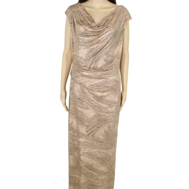Connected Apparel - Womens Gown Metallic Draped Cowl-Neck 14 - Walmart ...
