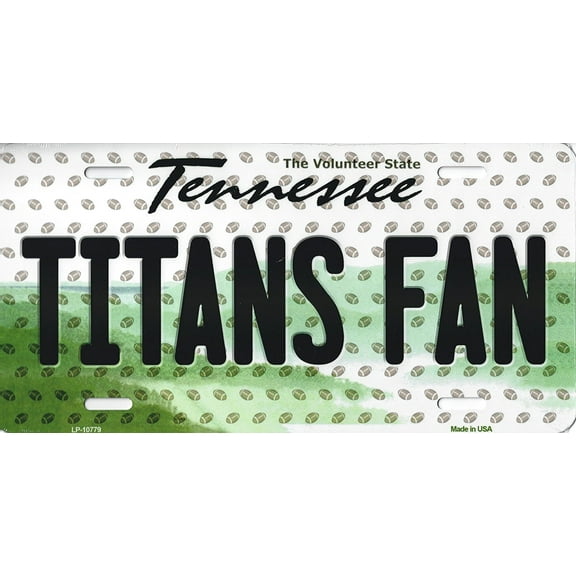 Titans Tennessee State Background Novelty Metal License Plate Tag (Titans Fan)