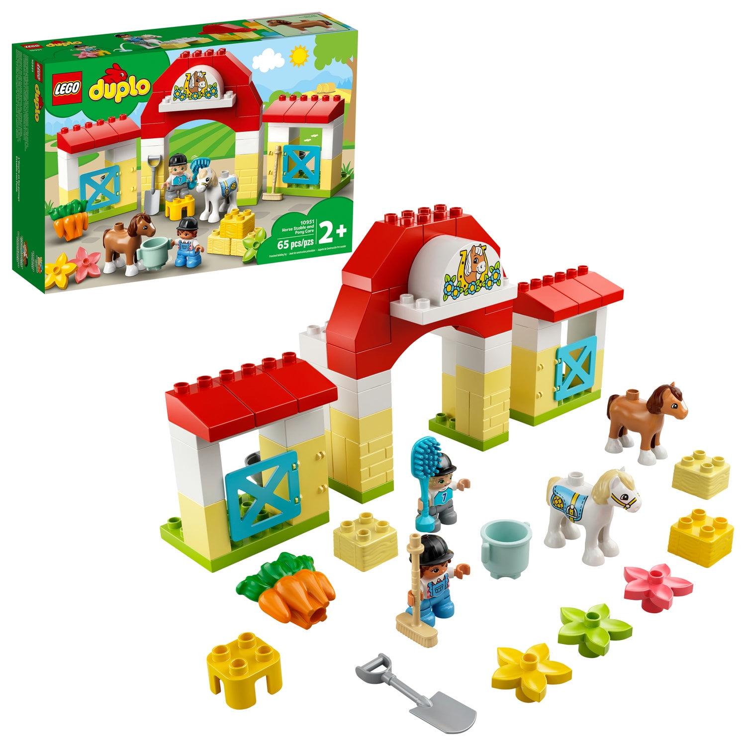 LEGO DUPLO Town Horse Stable and Pony Care 10951 Toy for Preschoolers (65 Pieces) - Walmart.com