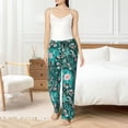 thumbnail image 4 of Salouo Lephants in the Jungle Print Women's Pajama Pants Casual Loose Sweatpants PJs Flowy Pants Drawstring Palazzo for Women Wide Leg Pants Lounge Pajama -Medium, 4 of 8