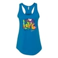 thumbnail image 2 of Wild Bobby, Colorful Rainbow Paint Love Streetwear Ladies Racerback Tank Top, Turquoise, Medium, 2 of 3