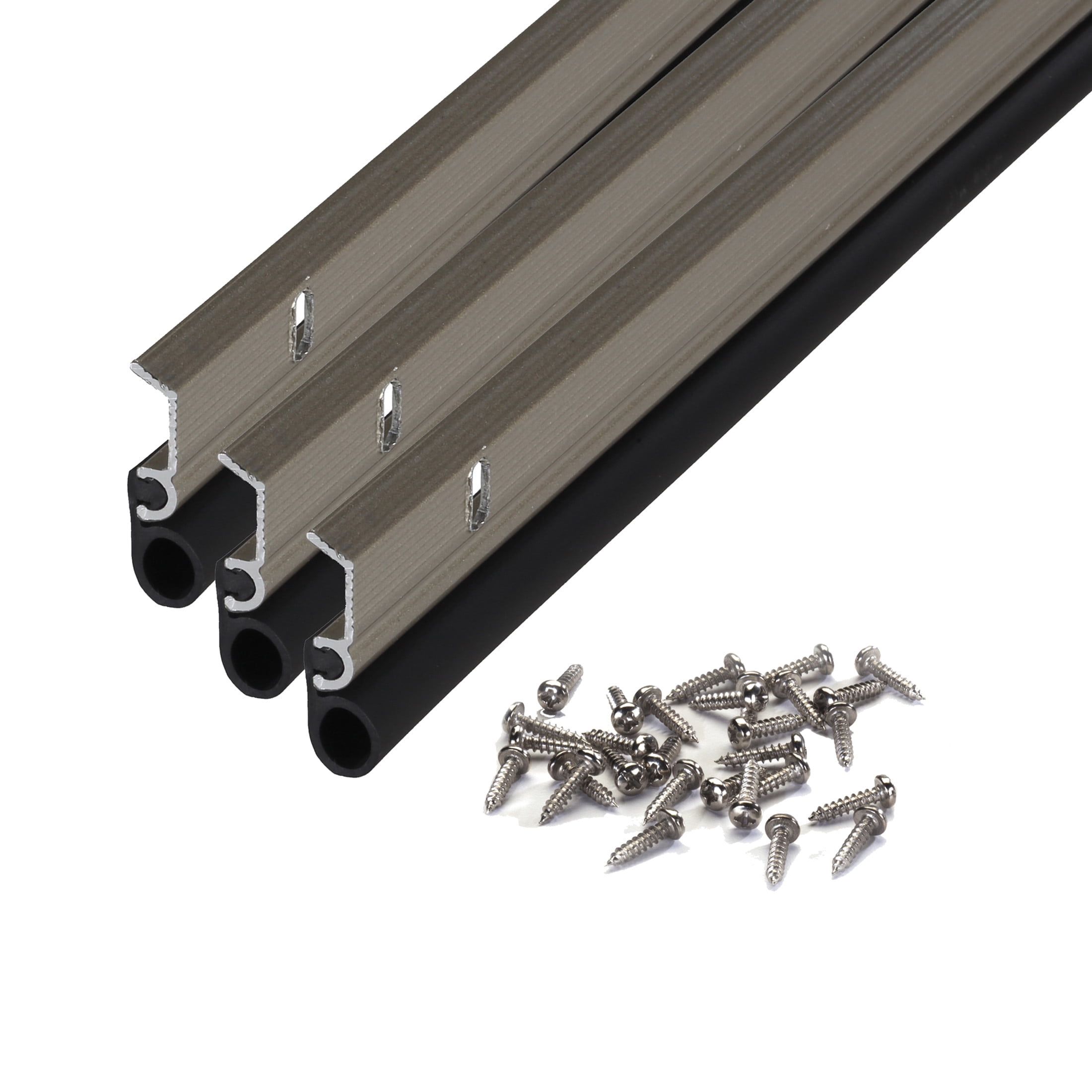 M-D Building Products 49002 Satin Nickel Aluminum and Vinyl Screw-on Top and Sides Door Seal Kit