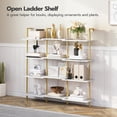 thumbnail image 3 of HOOBRO DIY Ladder Shelf, 6-Tier Wooden Wall Mounted Bookshelf, Narrow Gold Bookcase, Display Shelf, Storage Rack, Plant Stand, for Living Room, Bedroom, Study, Balcony, Marble and Gold DM651CJ01, 3 of 18
