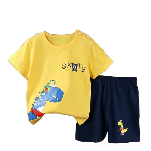 Fesfesfes Matching Mom And Son Outfits Boys Summer Shorts Set Summer Short-sleeved Boys Cotton T-shirt Summer Shorts Two-piece Set 6 Months - 7 Years 4-5 Years