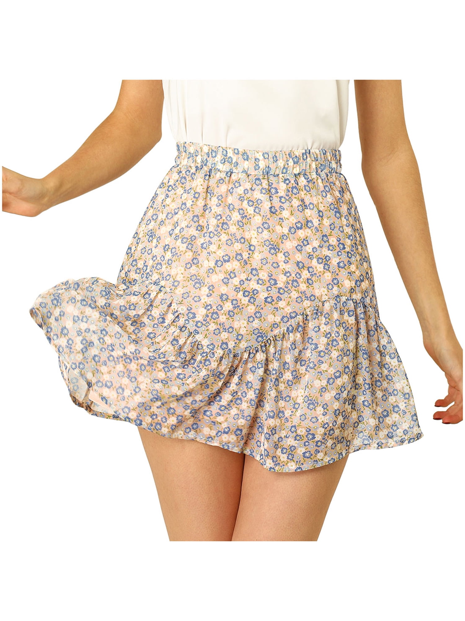 Allegra K Junior's Floral Elastic High 