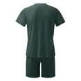 thumbnail image 4 of JIKNTTR Men's Hawaiian 2 Piece Outfits Mens Set Round Neck T Shirt Sports Leisure Set Plus Size Short Sleeved Shorts Set Comfort Loungewear Sweatsuit, 4 of 5