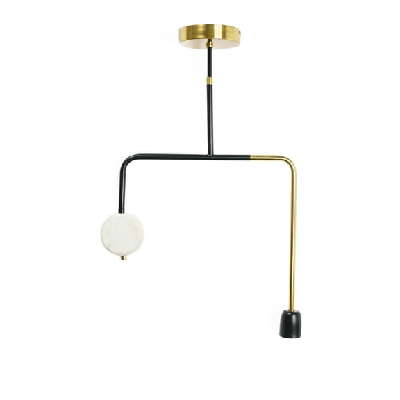 Creative Co-Op Modern Marble Pendant Lamp, Minimalist Geometric Kitchen Lighting