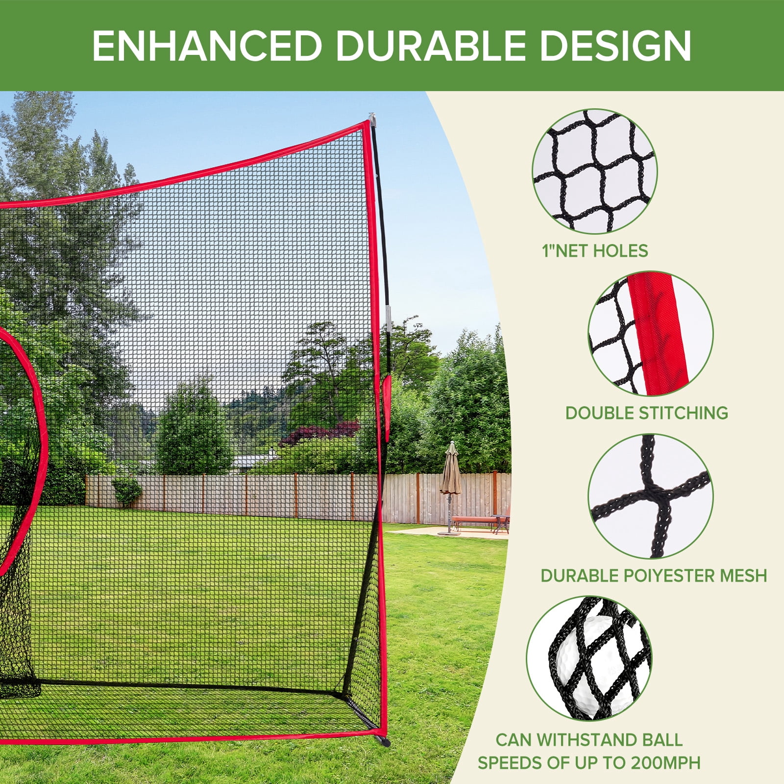 Gianna 10'x7' Golf Practice Net with Frame, Sturdy Indoor and Outdoor Golf Hitting Net for Home, Garage, or Backyard Driving Range