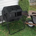 thumbnail image 4 of PayLessHere 43 Gallon Dual Chamber Tumbling Composting Bin with Sliding Doors,Black Door, 4 of 7