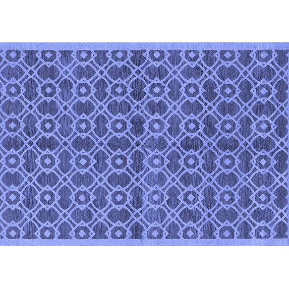 Ahgly Company Machine Washable Indoor Rectangle Oriental Blue Industrial Area Rugs, 2' x 4'