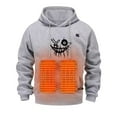 thumbnail image 2 of LEKDFST Heated Hoodies for Men Graphic 5 Heating Zones Lightweight USB Electric Heated Jacket Heating Sweatshirt Battery Not Included Grey L, 2 of 4