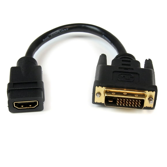 Adaptador de cable de vídeo StarTech HDMI a DVI-D de 20 cm, negro