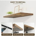 thumbnail image 5 of 32" Floating Shelves for Wall, 12" Deep Slim Rustic Brown Floating Shelves, Wall-Mounted Shelves for Bedroom, Living Room, Kitchen, Bathroom - Set of 2, 5 of 13